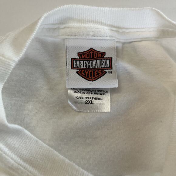 Harley Davidson Motor Cycles White Y2K Petersons Miami FL VTG T Shirt 2004 2XL - Picture 6 of 8